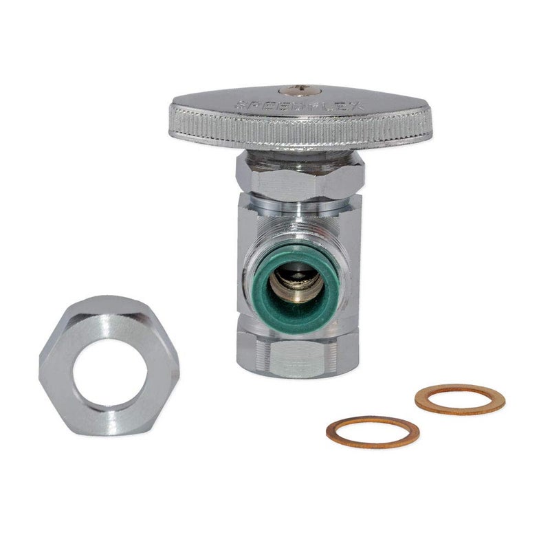 Eastman Multi-Turn Angle Stop Valve, 1/2 Inch FIP x 1/2 Inch Slip Joint Connection, Chrome Plated, 04328LF - Image 2